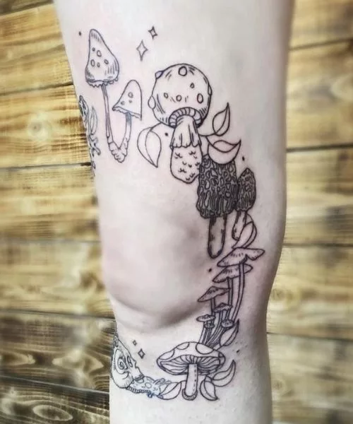 pretty knee tattoos for ladies